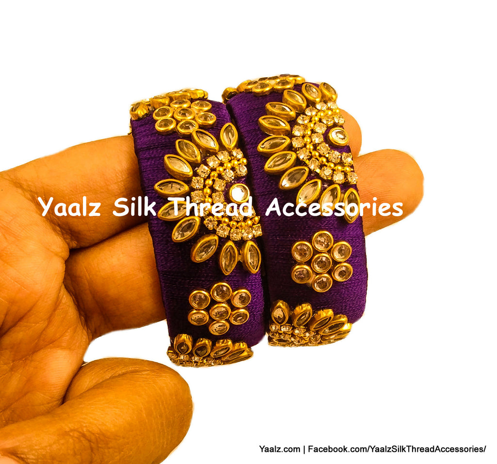 Silk thread kada bangle on sale designs