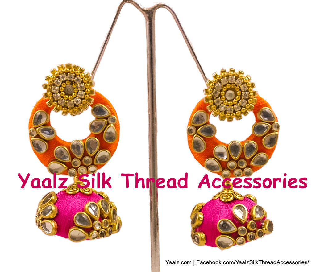 Thread earrings - Burgundy - Zuristyles