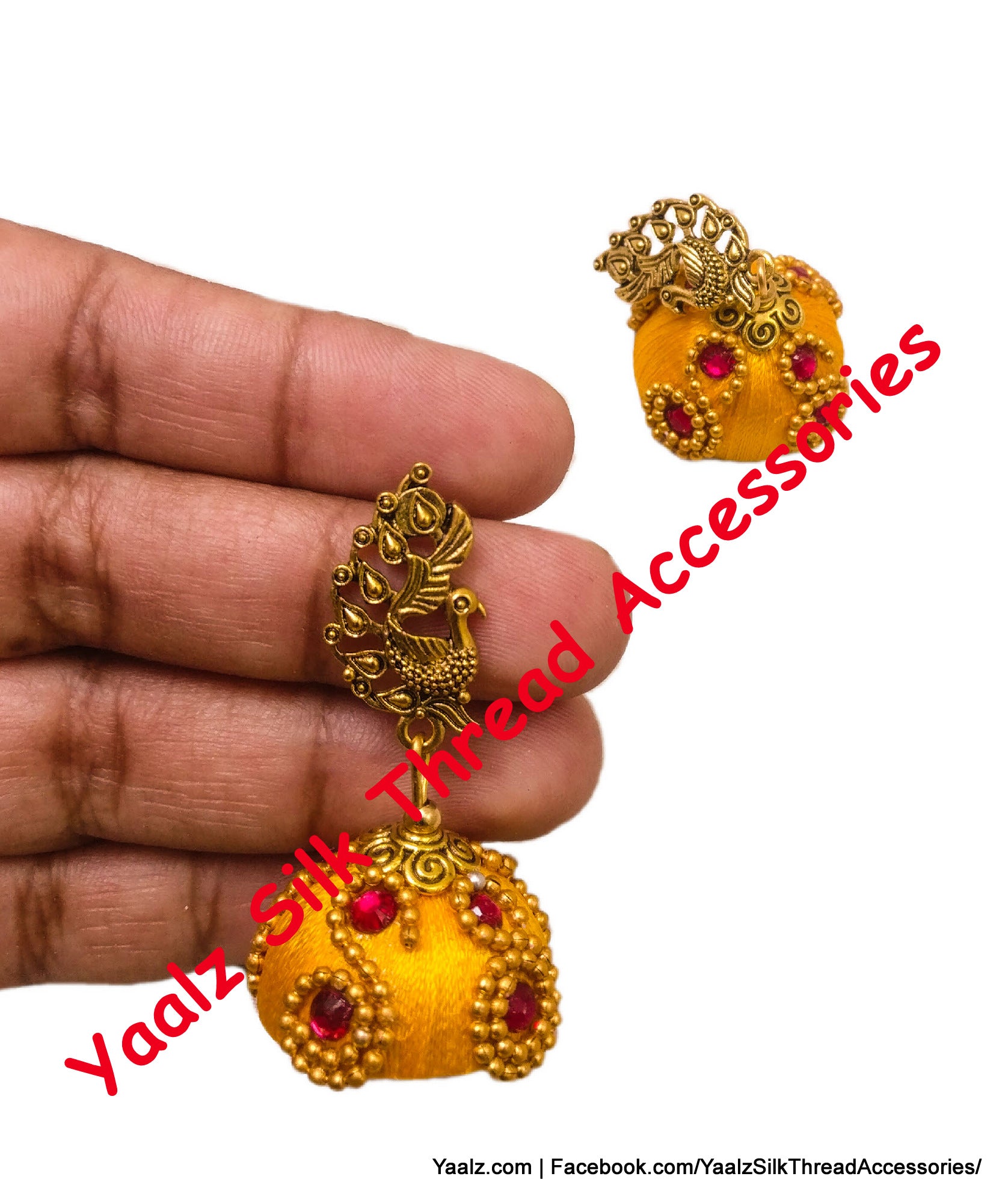 Designer Jhumka Chain Earrings