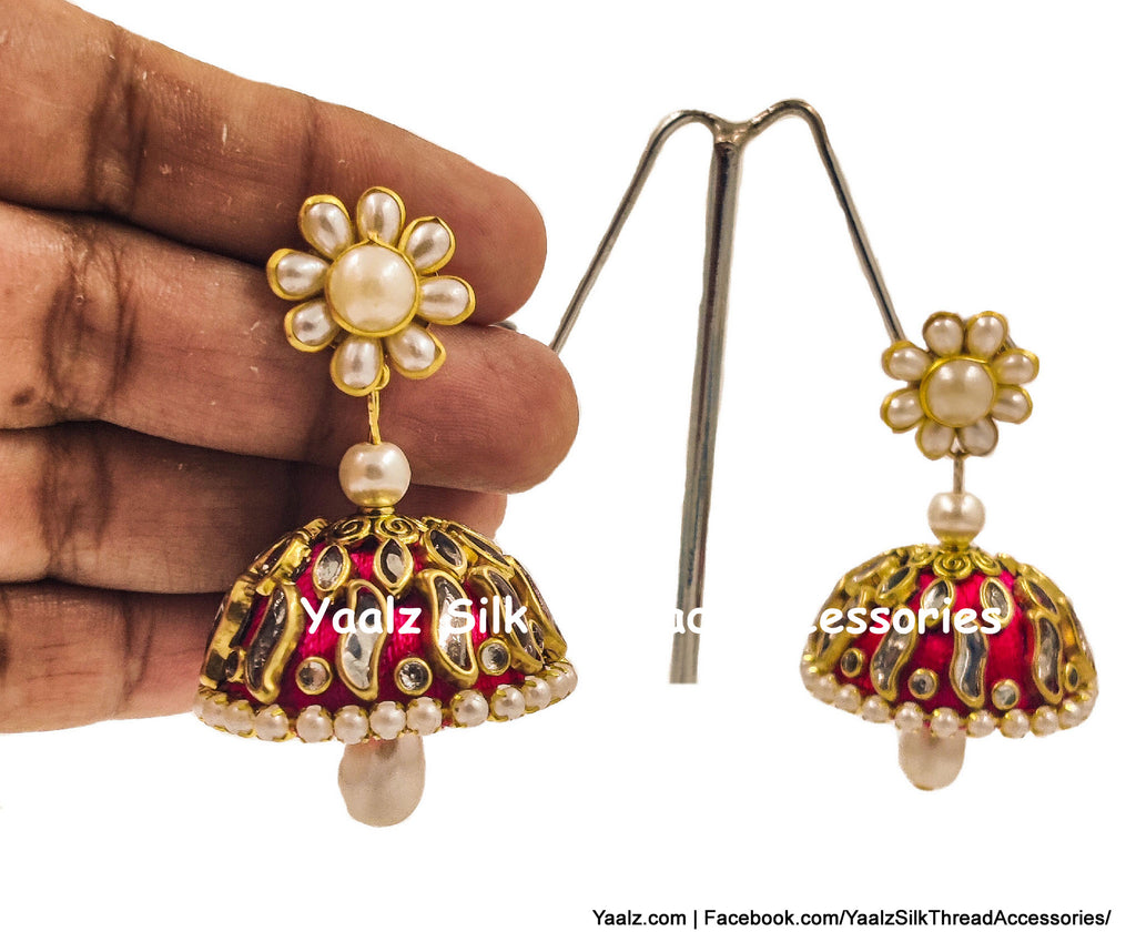 Buy Handmade silk thread earrings Online @ ₹190 from ShopClues