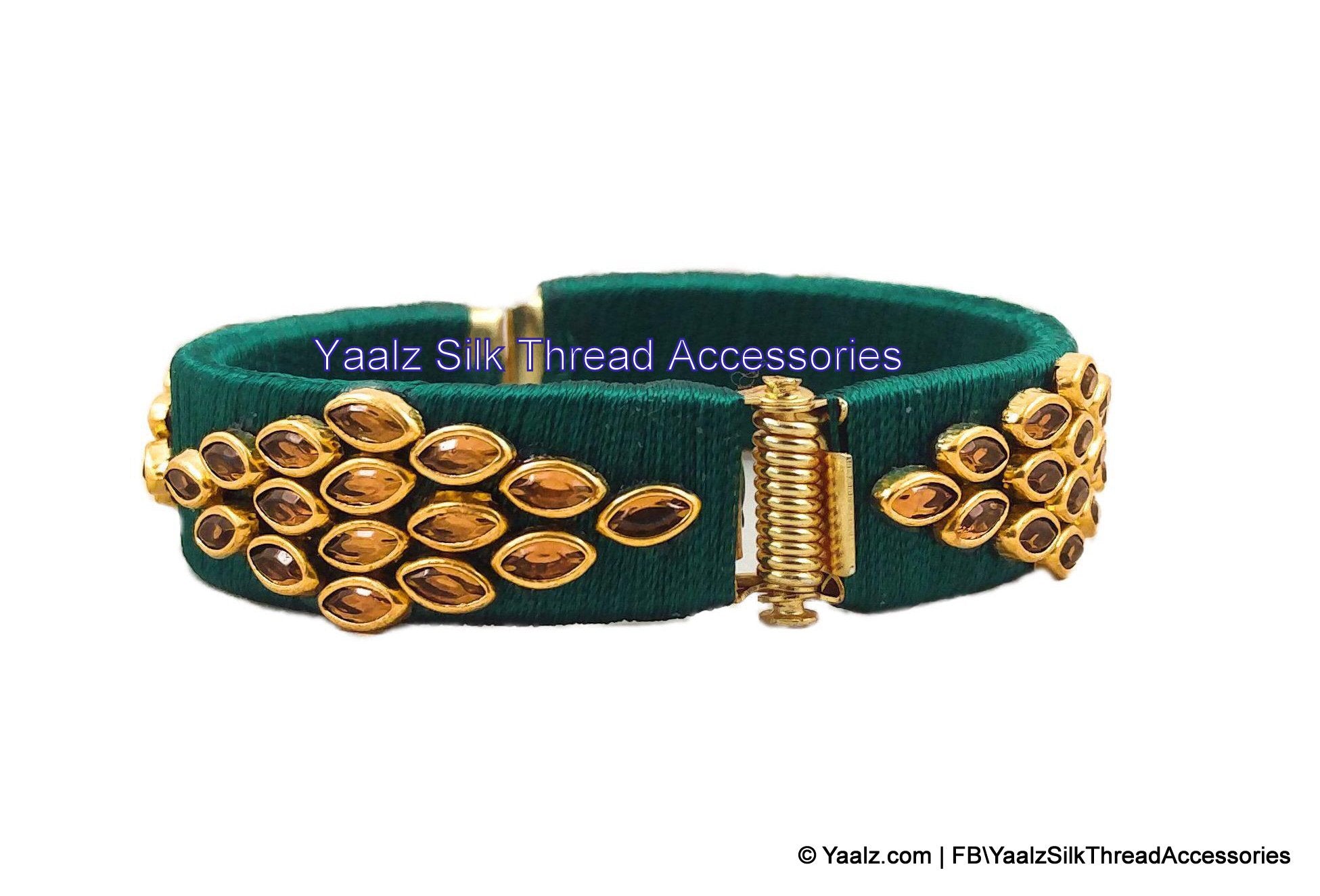 Yellow thread chakra design 925 silver adjustable bracelet supplier
