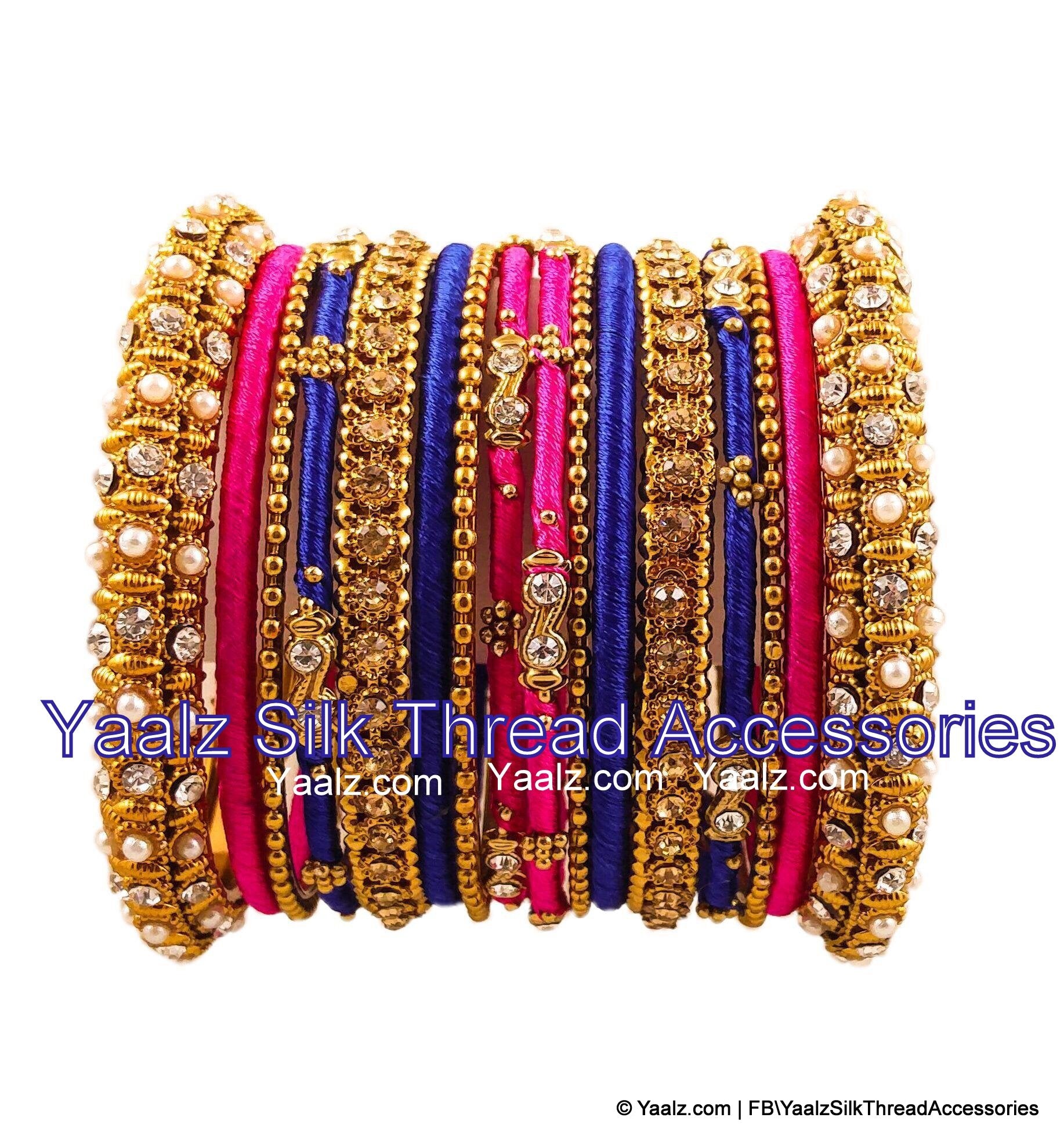 Buy Gold Plated Zircon Tassel Bangles Set Of 4 by Nayaab by Aleezeh Online  at Aza Fashions.
